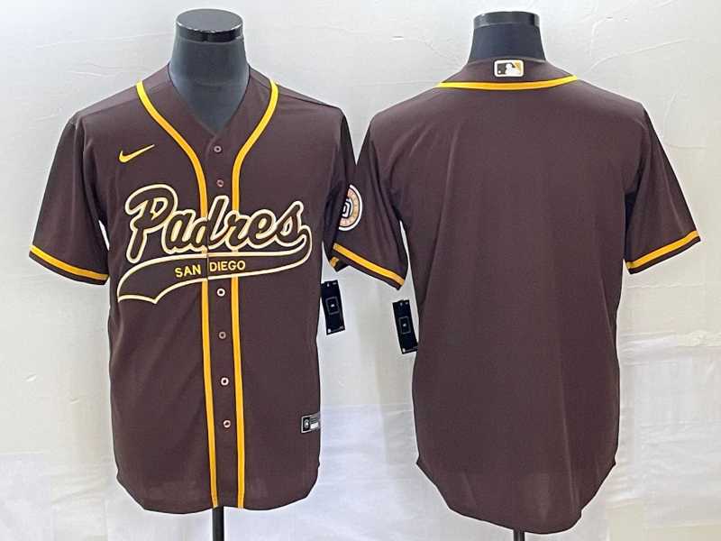 Mens San Diego Padres Blank Borwn Cool Base With Patch Stitched Baseball Jersey->san diego padres->MLB Jersey